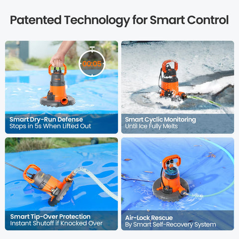 Cleartide one-press airlock release simplifies clearing blockages quickly.