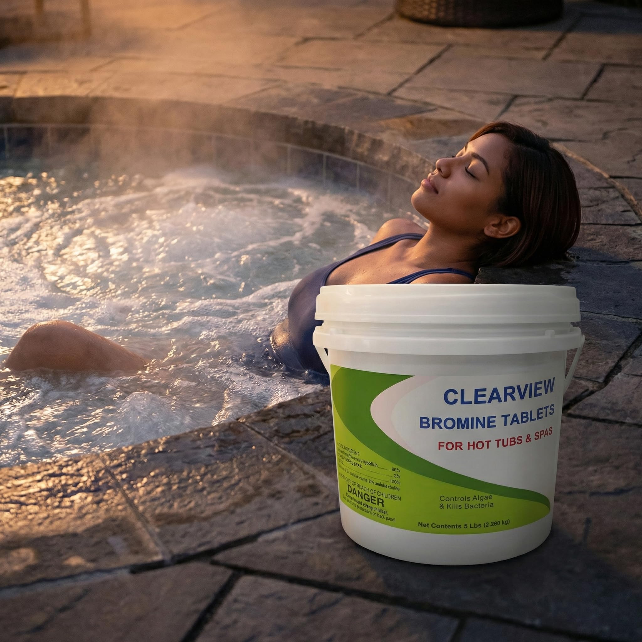 Bromine chemistry reduces odors and supports clear water with minimal irritation.