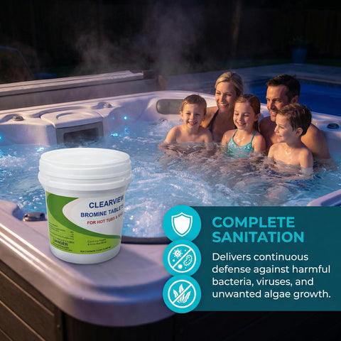 Gentle, low-odor sanitation supports a comfortable soak with high-temperature spa water.