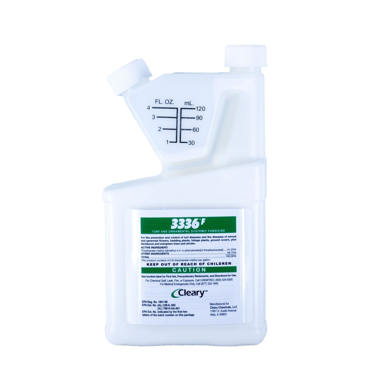 Cleary 3336F fungicide bottle ready to protect garden plants