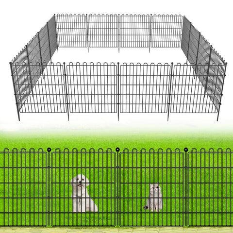 CLEASO 10-panel no-dig fence for quick, tool-free yard setup.