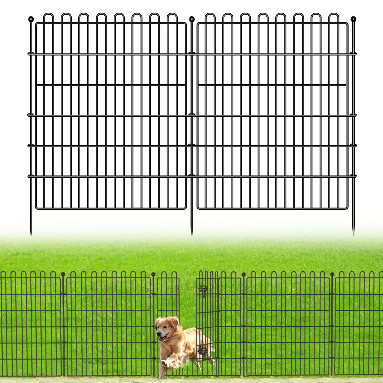 CLEASO 10-panel no-dig fence gate assembly shows quick setup for borders
