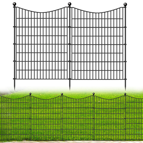 CLEASO 10-panels-no-dig-dog-fence showing quick, no-dig setup for pet yards