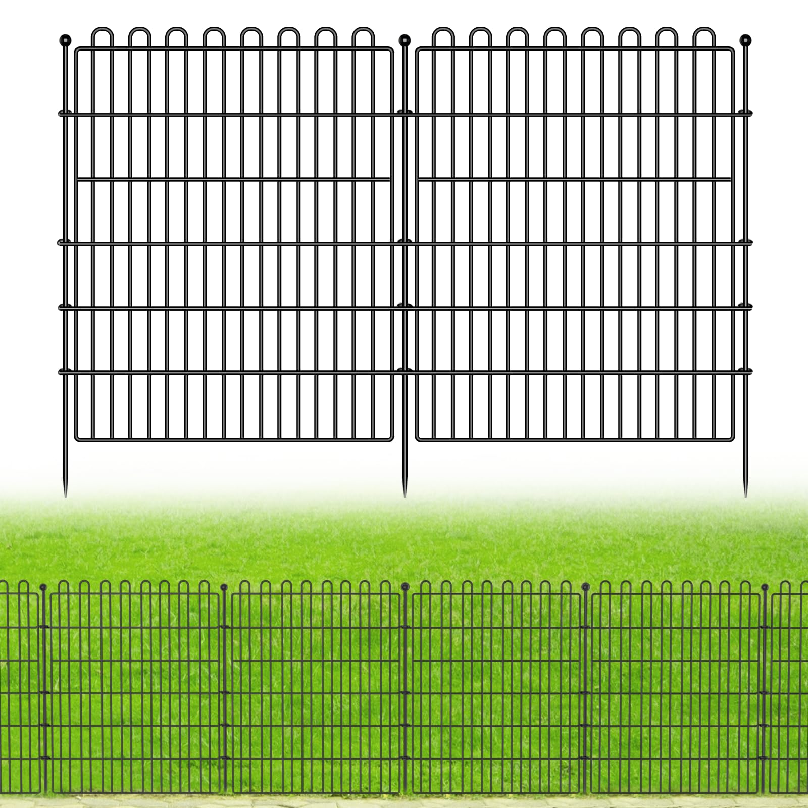 CLEASO 10-panel no-dig garden fence ready for assembly to create a quick border.