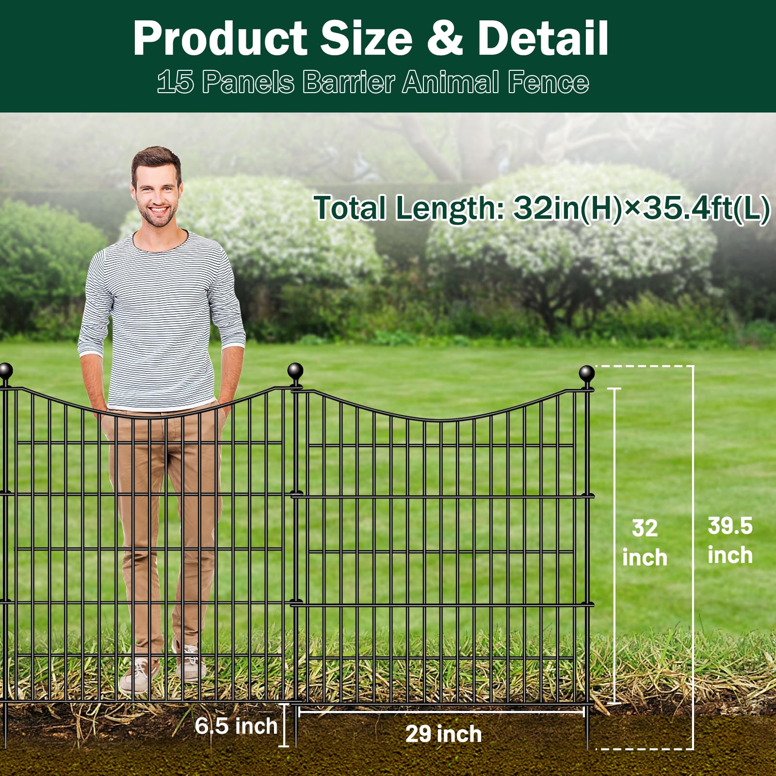 CLEASO 15-panel no-dig dog fence yard layout shows modular boundary setup.