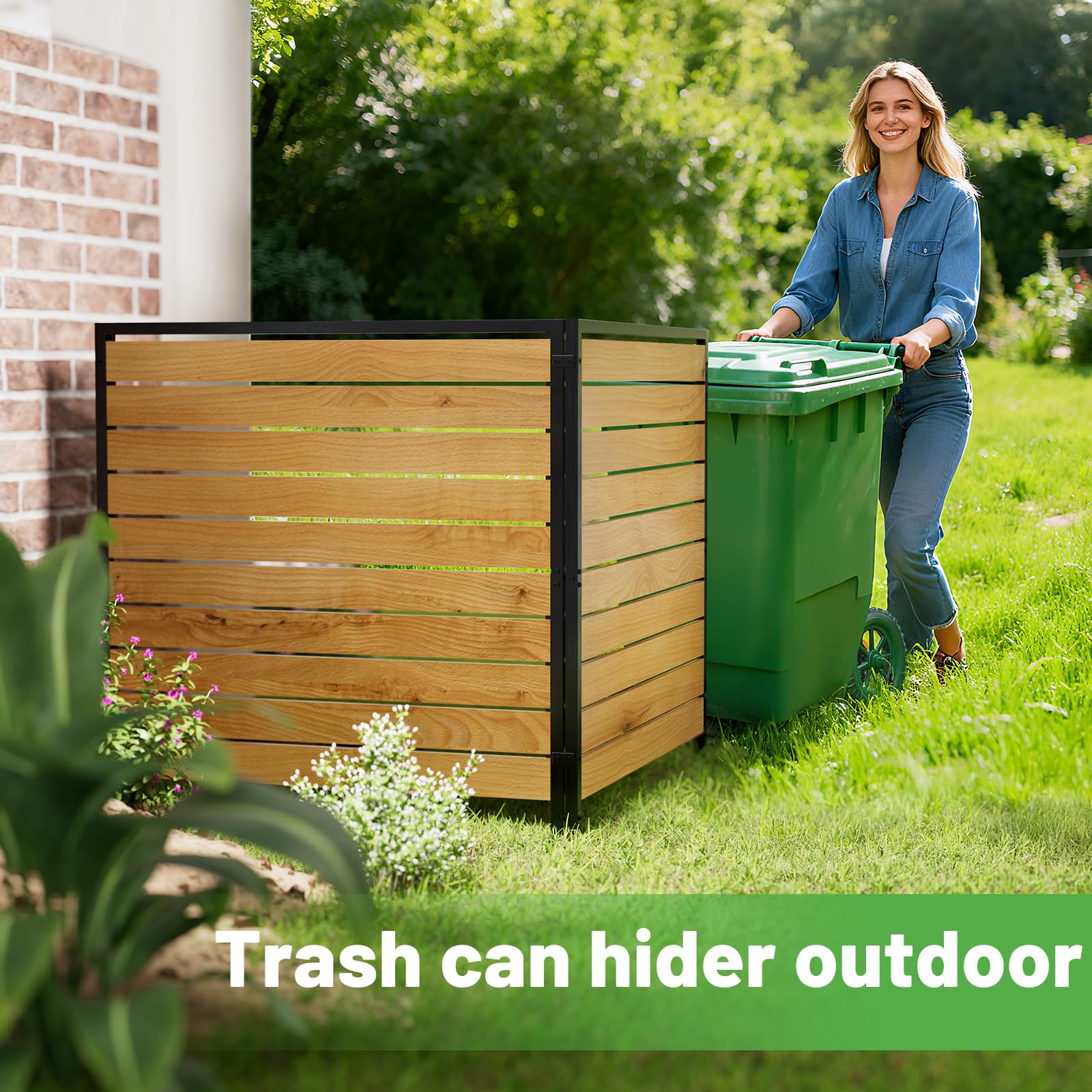 CLEASO ac unit privacy screen hides outdoor air conditioner in backyard