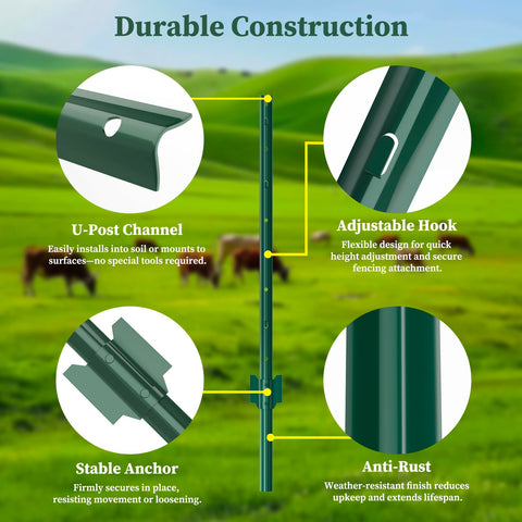CLEASO anchor plate hammered into ground enables quick no-dig setup.