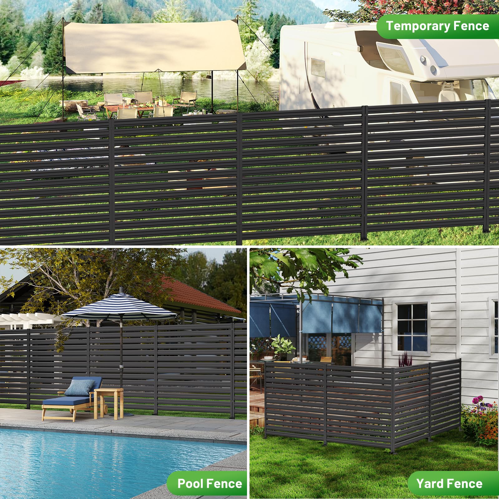 CLEASO backyard privacy screen complements pools and patios with modern style