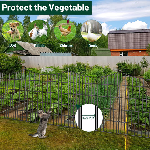 CLEASO black finish border fence offers a sleek boundary for pets and plants.