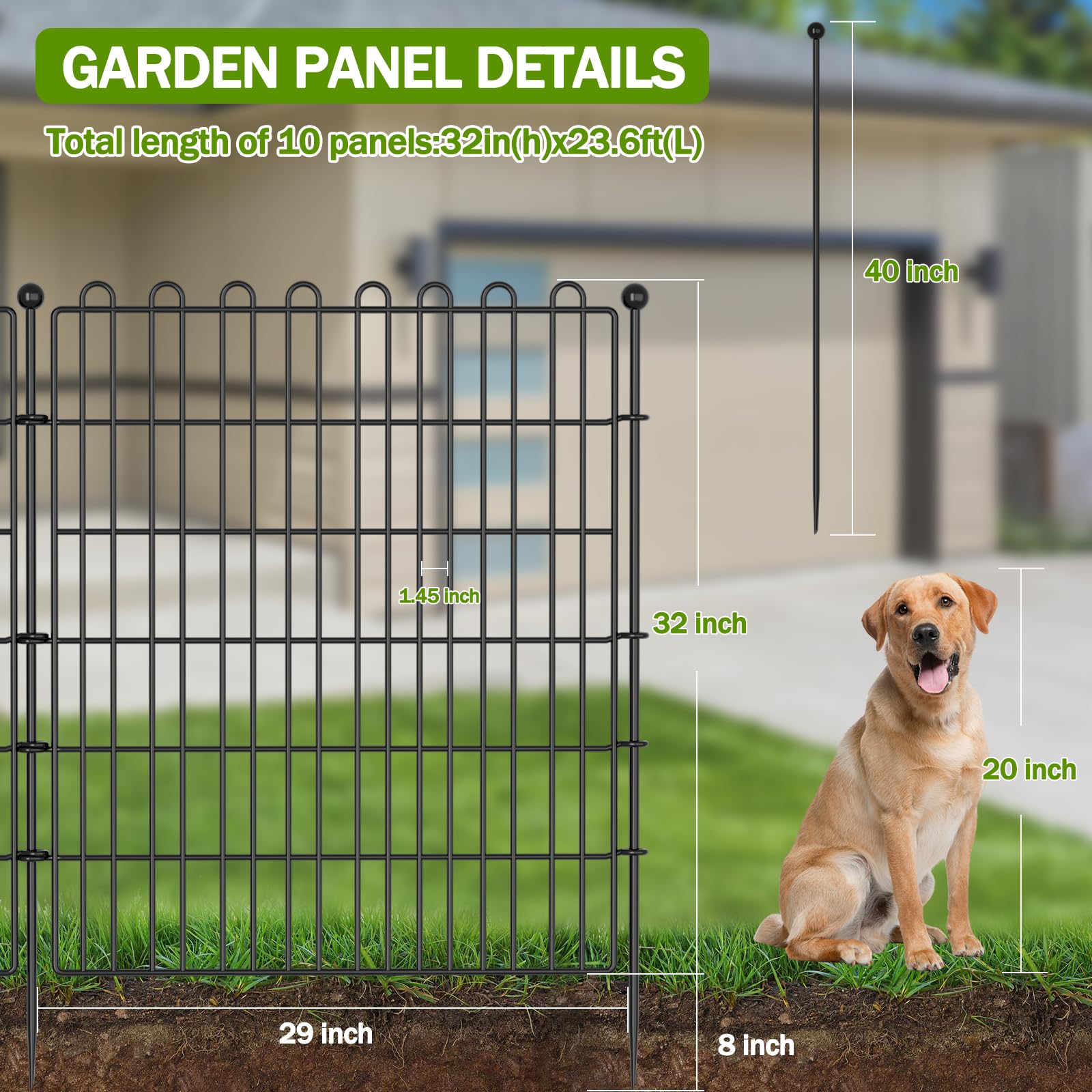 CLEASO decorative metal garden fence panel adds style while defining edges