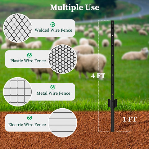 CLEASO heavy-duty U-post for fences provides quick, secure installation.