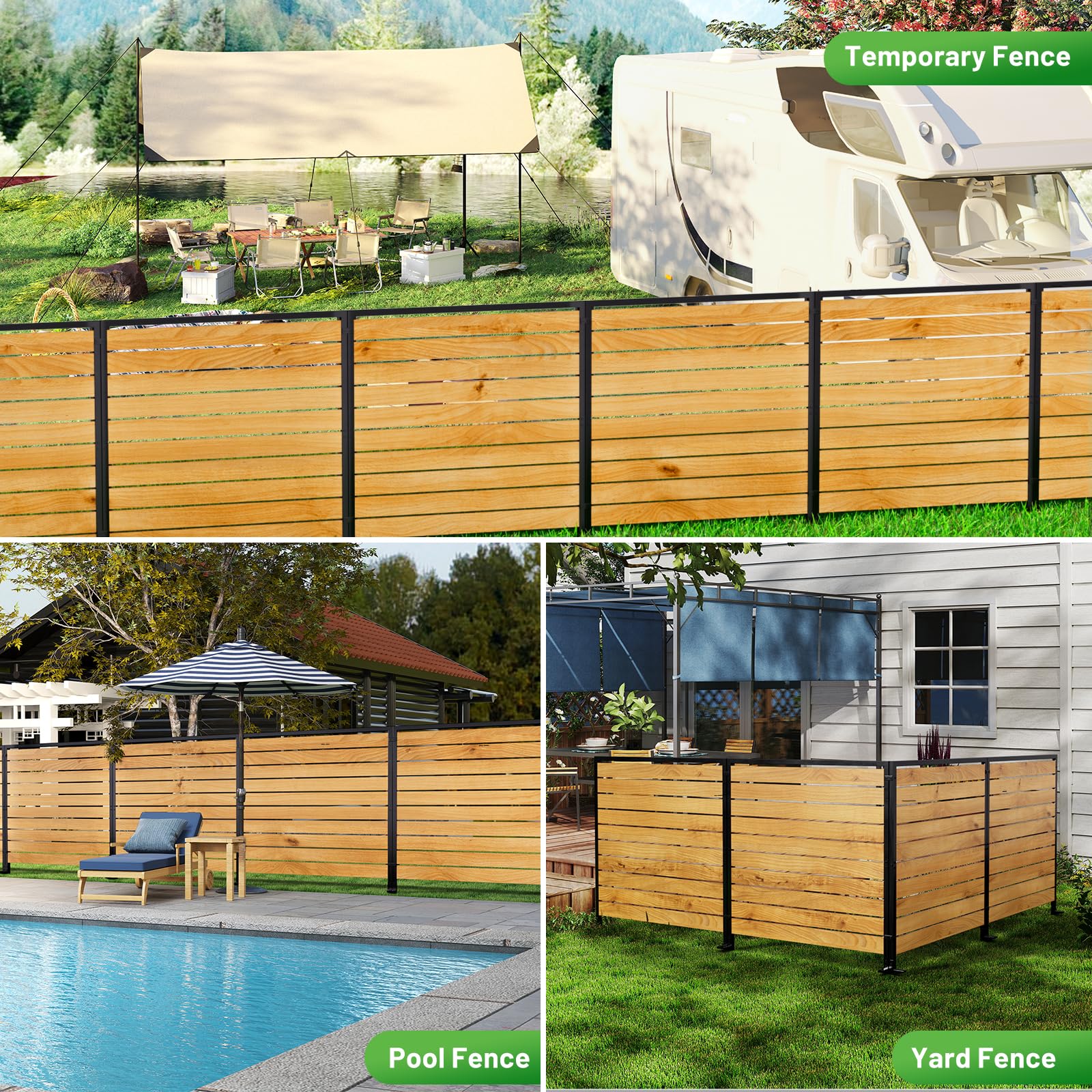 CLEASO natural wood grain appearance adds warmth to yard
