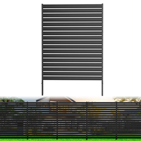 CLEASO no-dig metal privacy fence panel for quick patio privacy