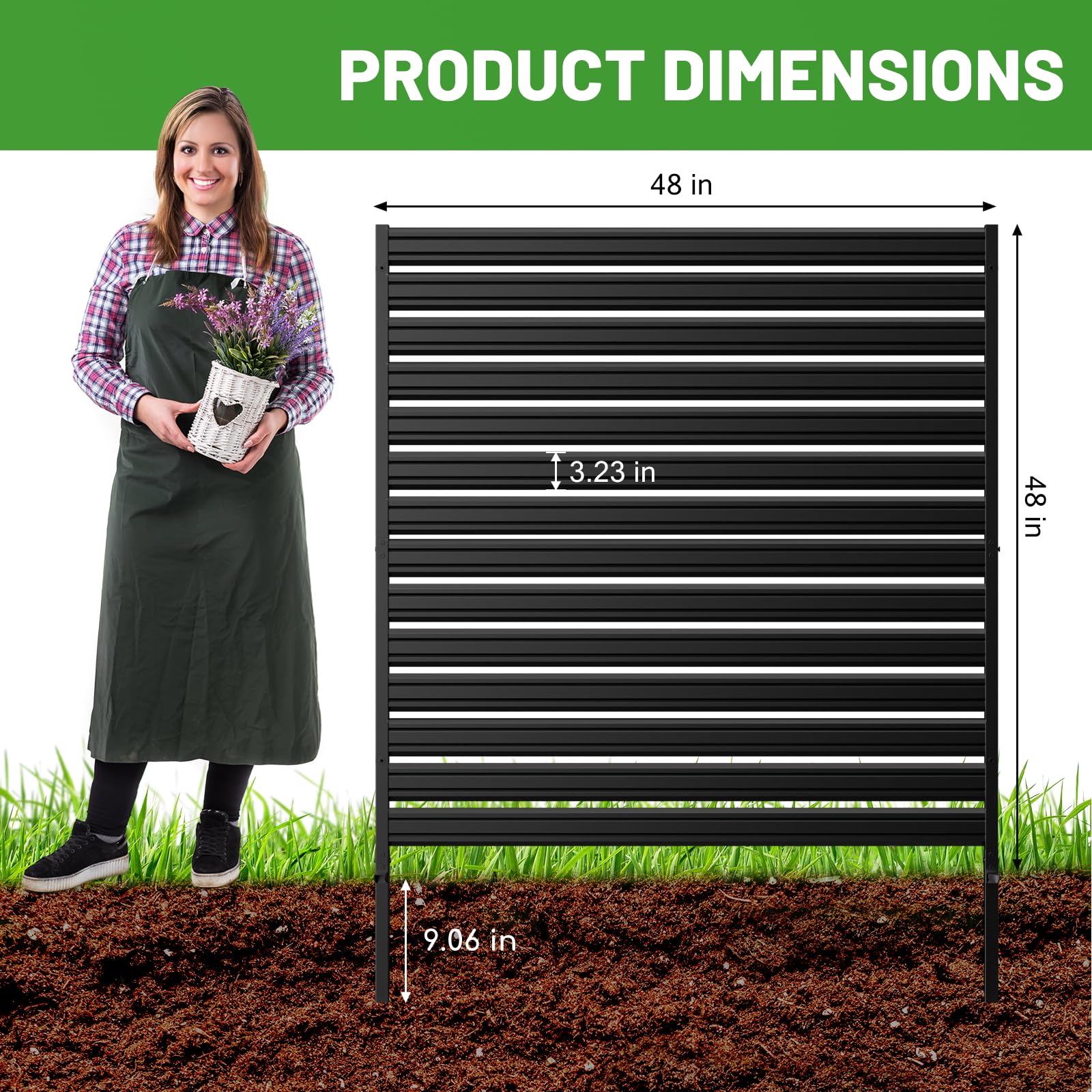 CLEASO no-dig panel with ground stakes enables quick, tool-free setup