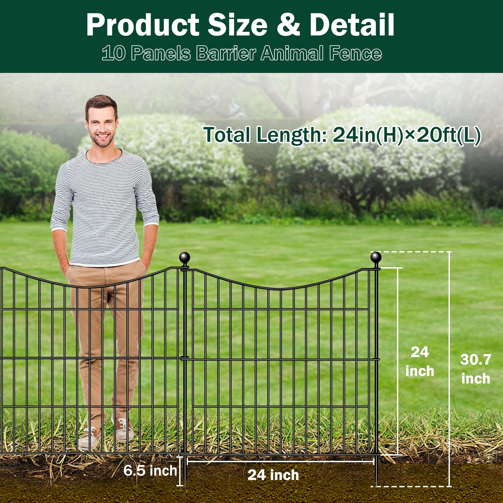 CLEASO rustproof metal wire fencing provides durable garden borders for year-round use.