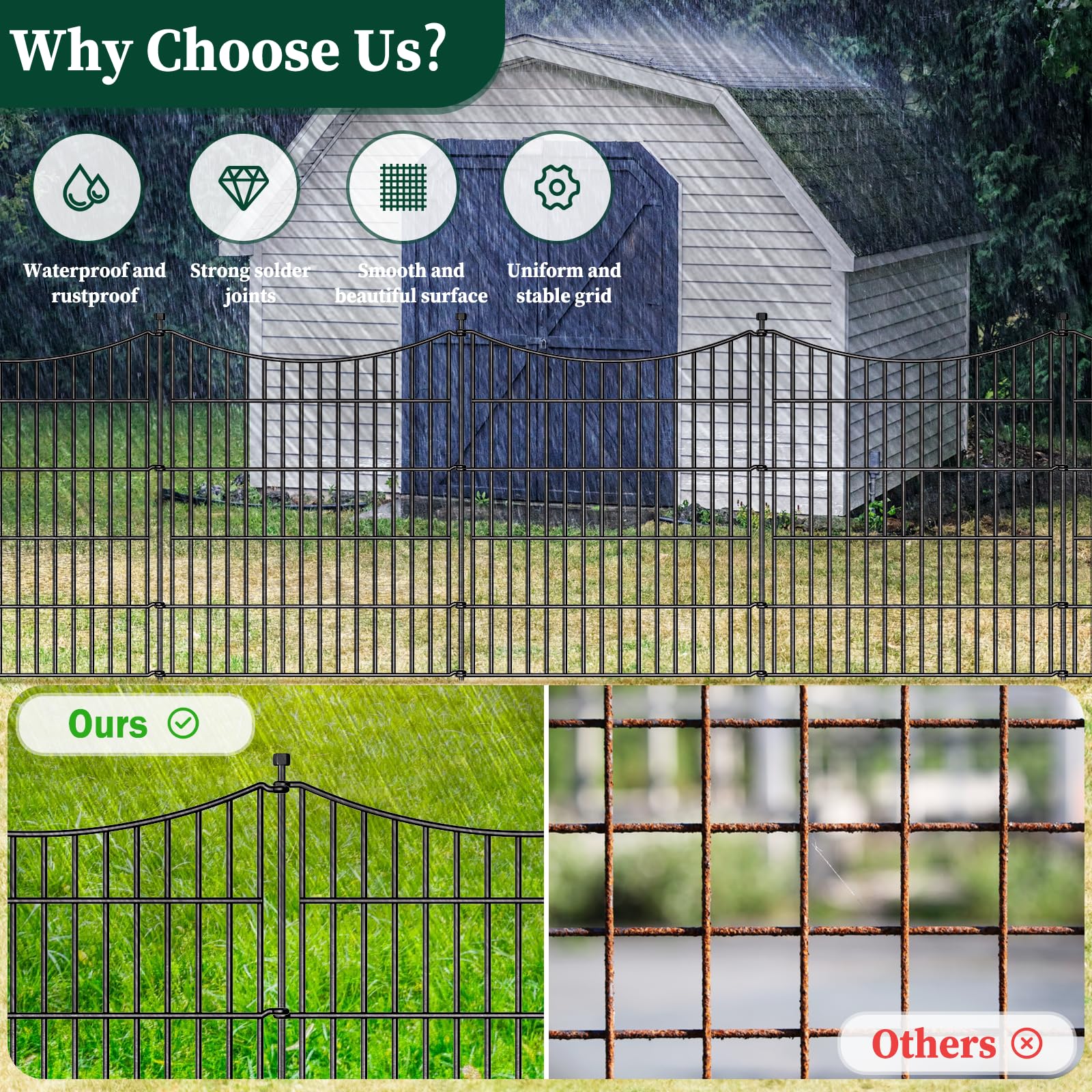 CLEASO spear-top design fence adds safety while keeping an elegant look.