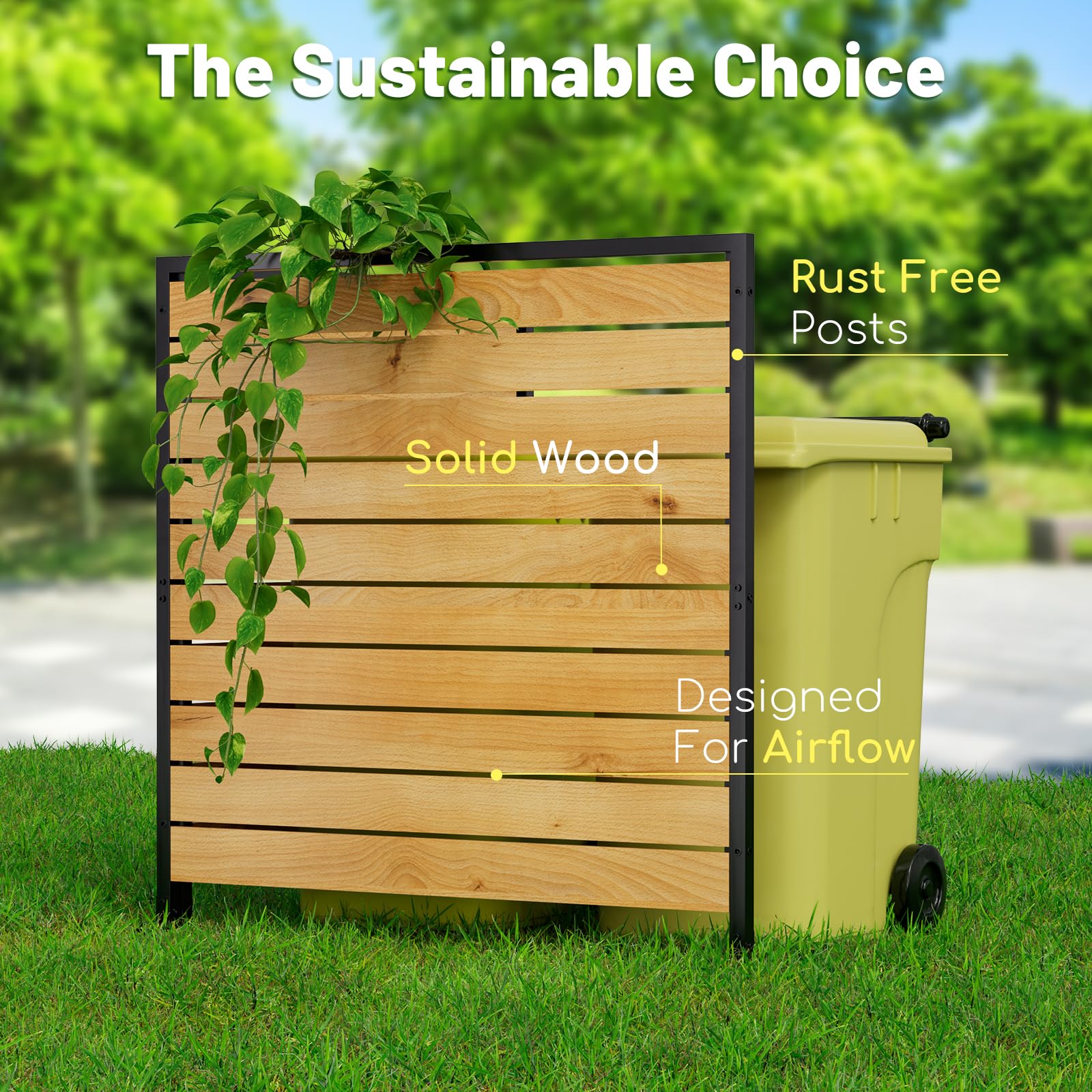 CLEASO screen hides trash bins for a cleaner outdoor space