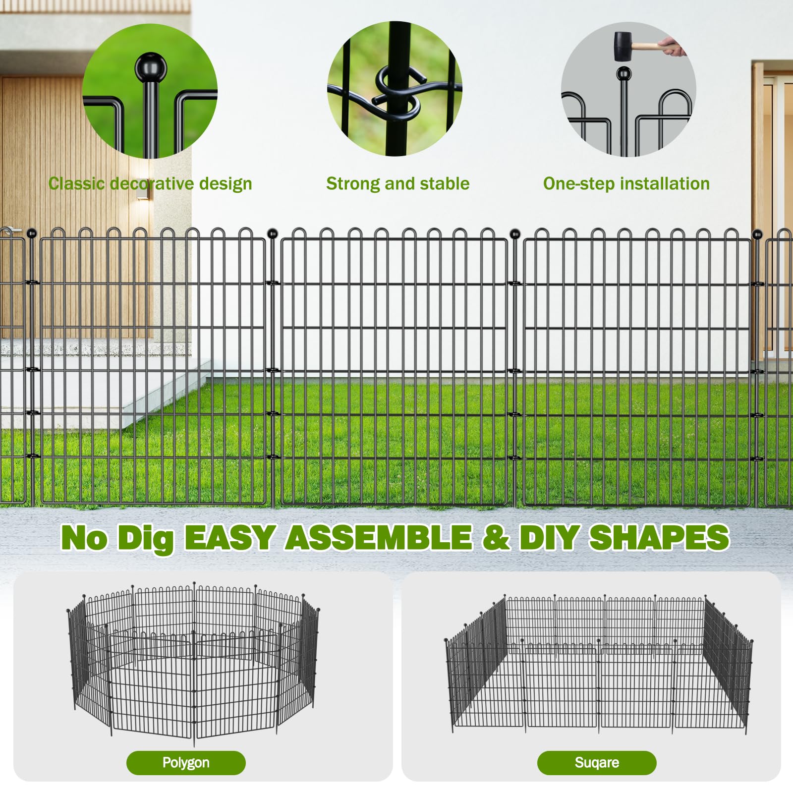CLEASO weather-resistant garden fence stands up to sun and rain