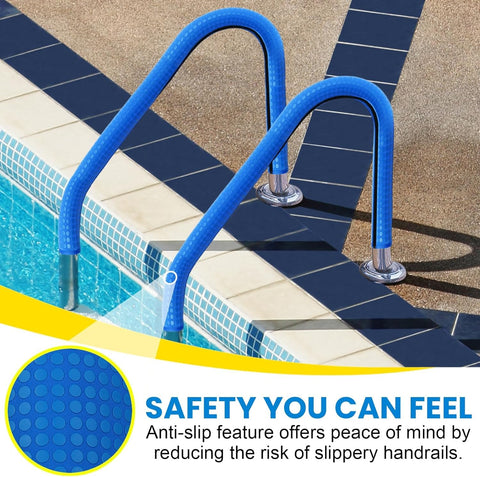 Clebay pool handrail cover 4ft blue — easy zip-on installation for quick setup.