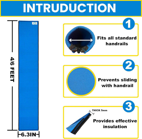 Clebay pool handrail cover zipper-closure — effortless installation and removal.