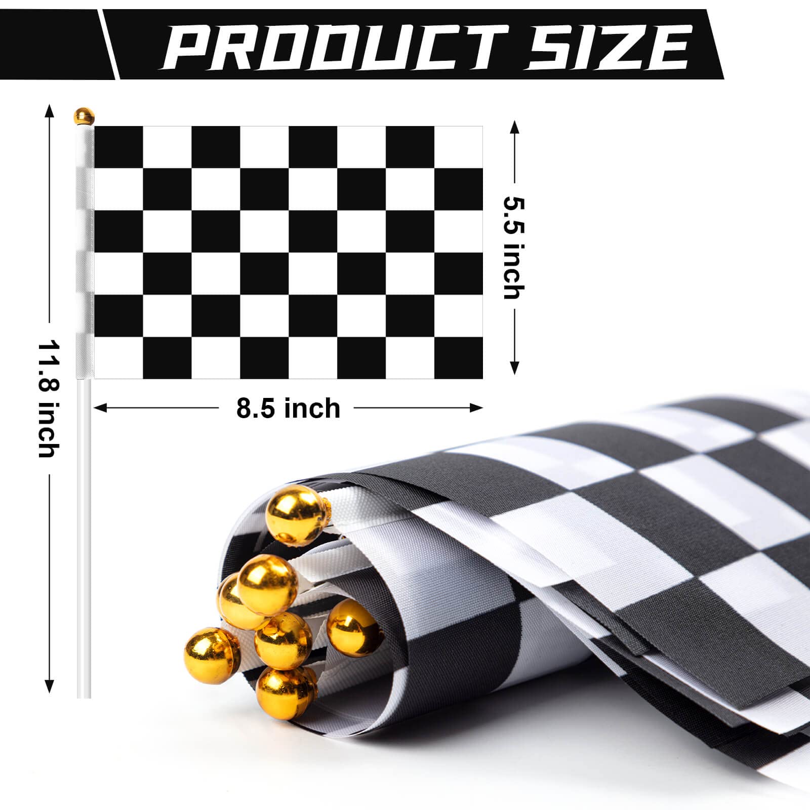 CLESDF double-sided checkered flags ensure clear visibility from all angles at events.