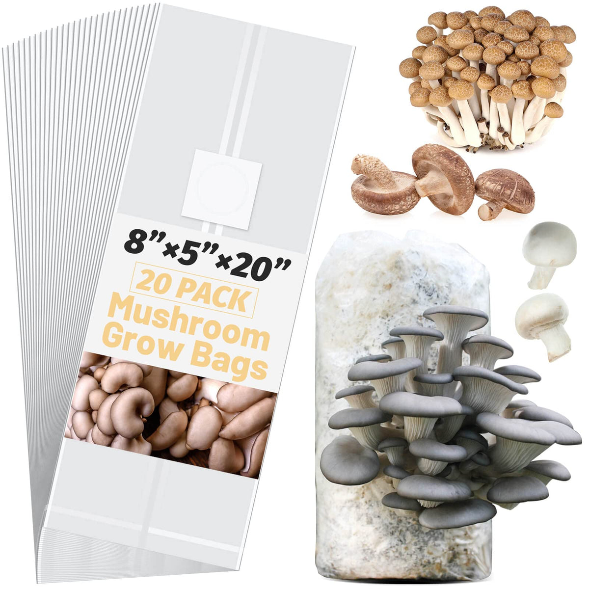 CLESDF mushroom spawn bags with large capacity for easy cultivation.