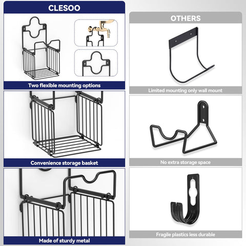 CLESOO multi-scenario hose storage keeps adapters and tools organized.
