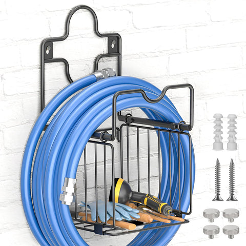 CLESOO outdoor hose caddy keeps hoses and accessories tidy and accessible.