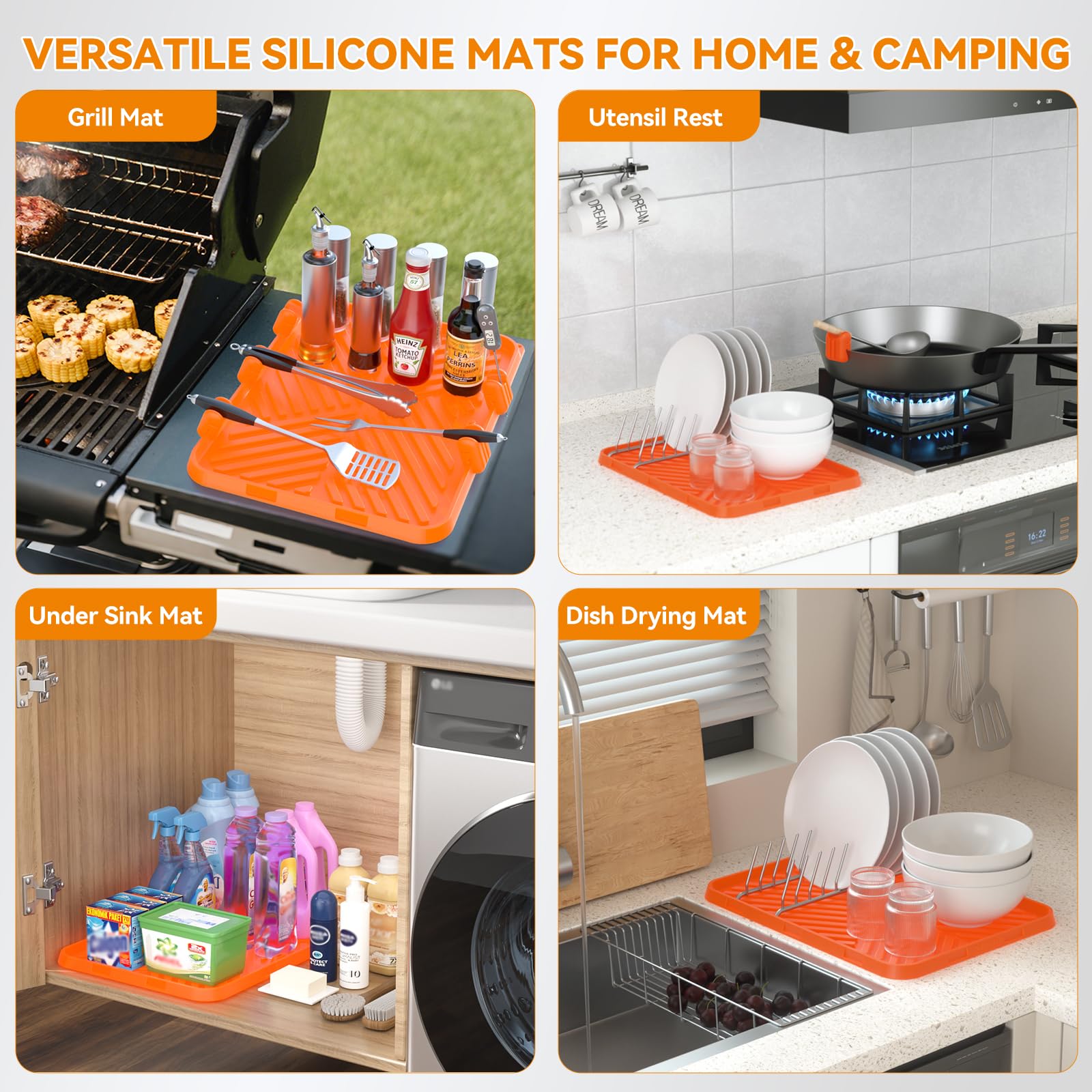 Sturdy silicone material resists staining and wear for long-term use.