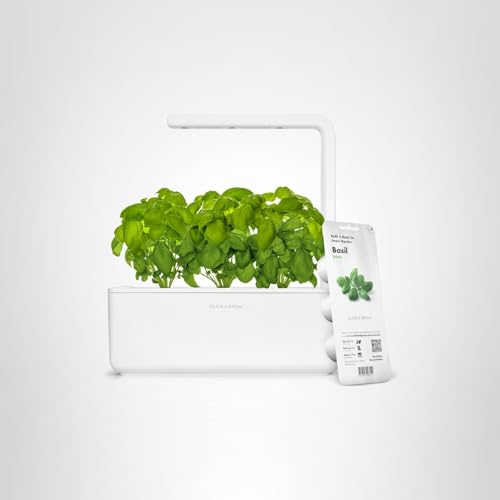 Click & Grow compact white smart garden sits on a countertop.