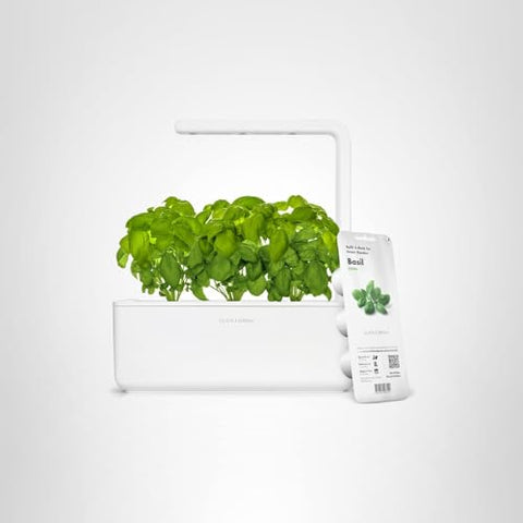 Click & Grow compact white smart garden sits on a countertop.