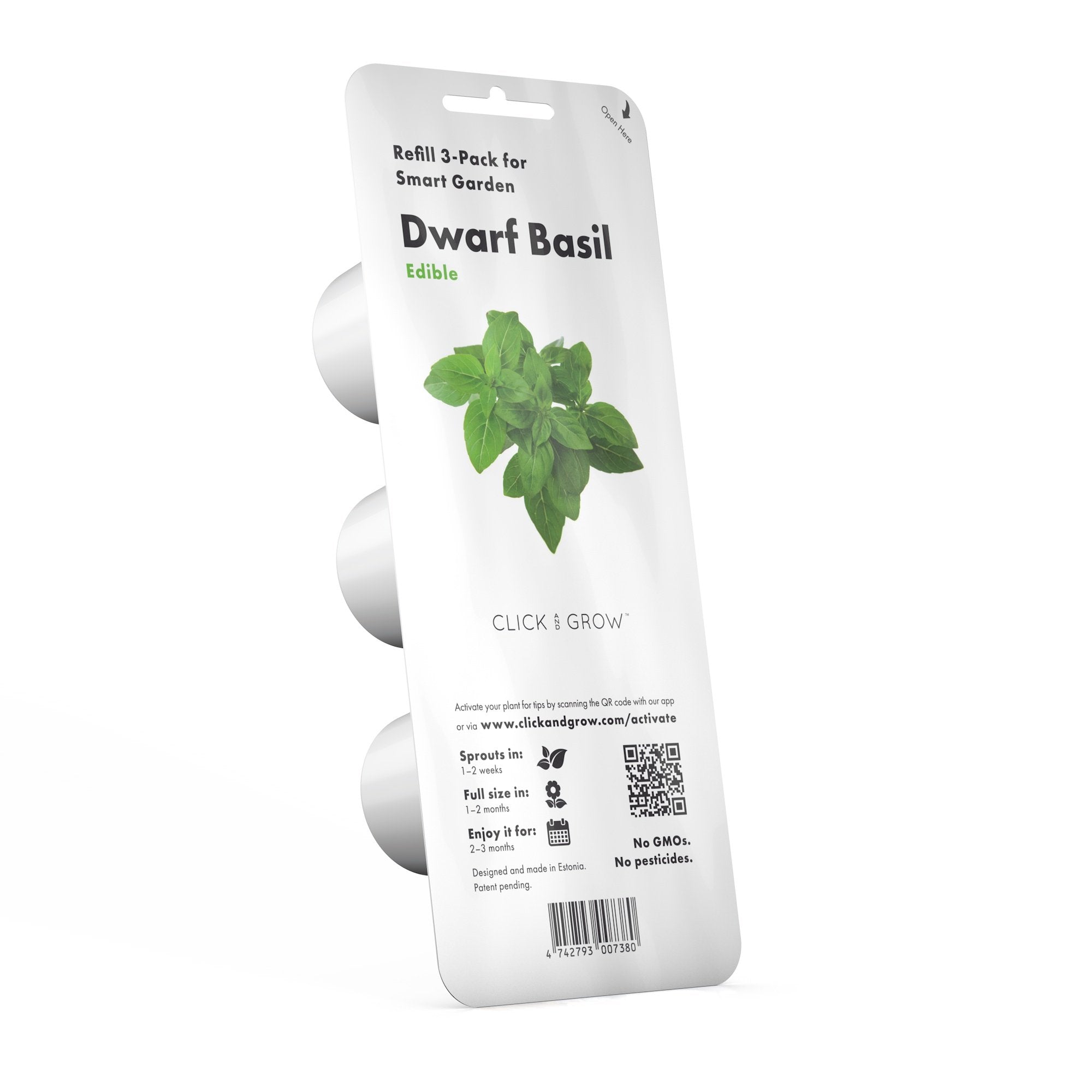 Non-GMO basil seeds from Click and Grow in each pod