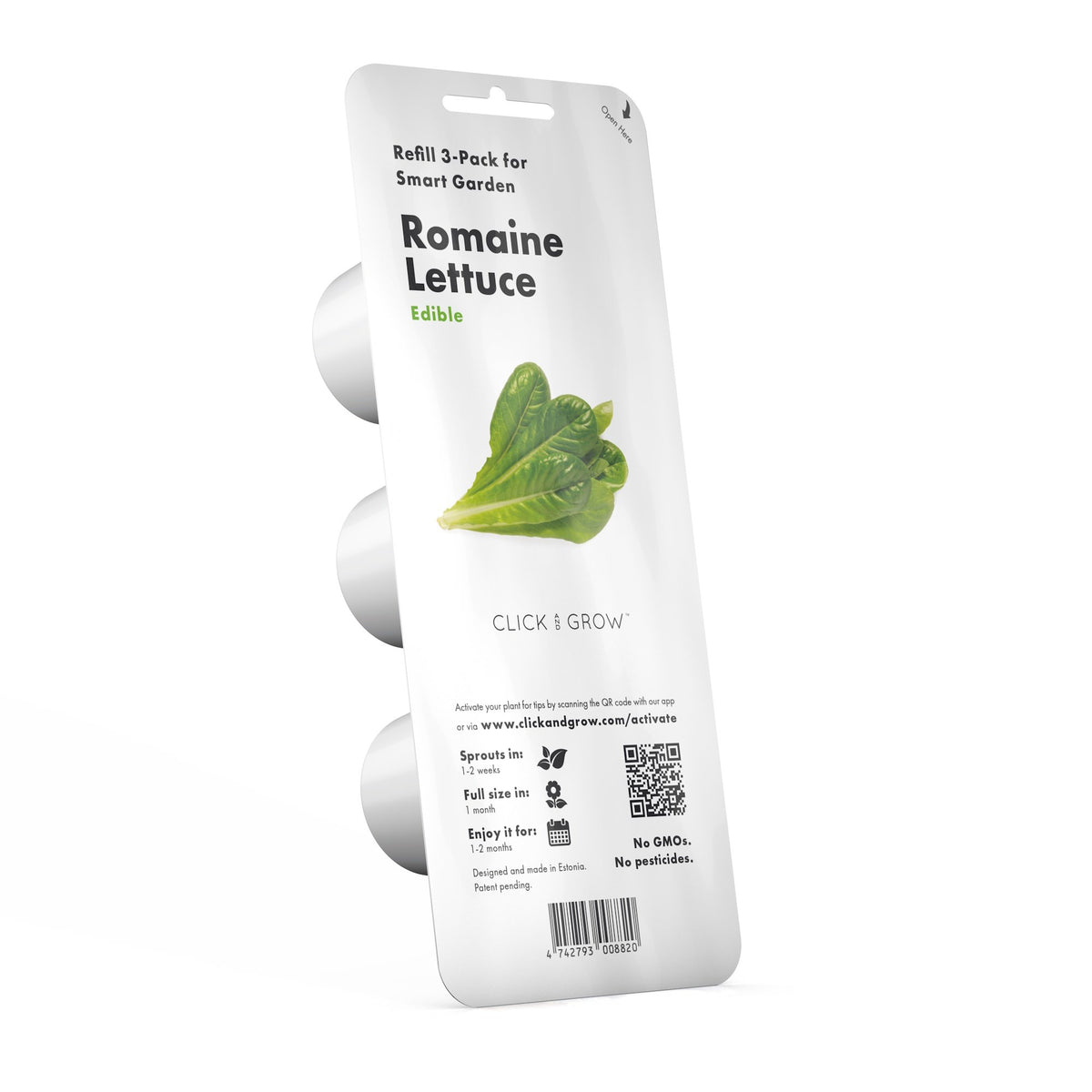Click and Grow romaine pods pack ready for home growing with zero effort.