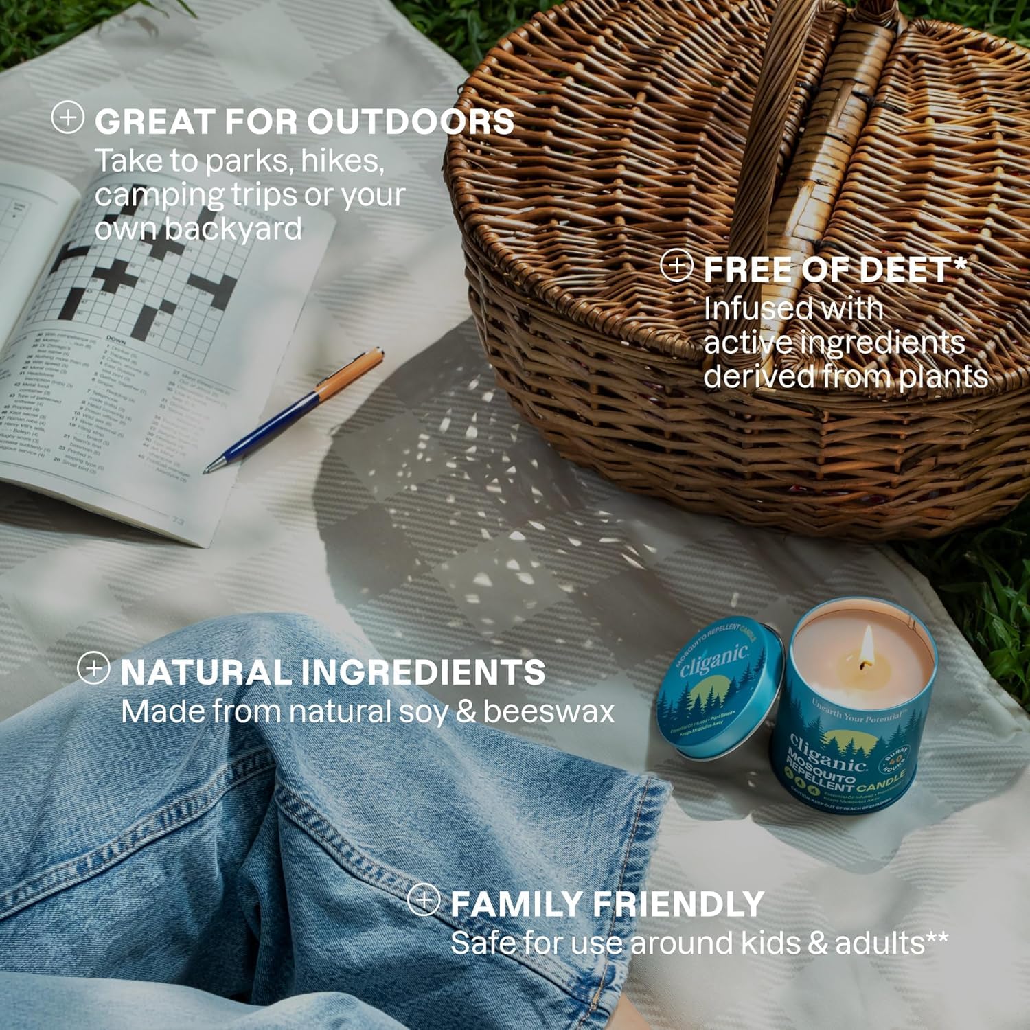 Cliganic candle safe for kids and adults during outdoor use
