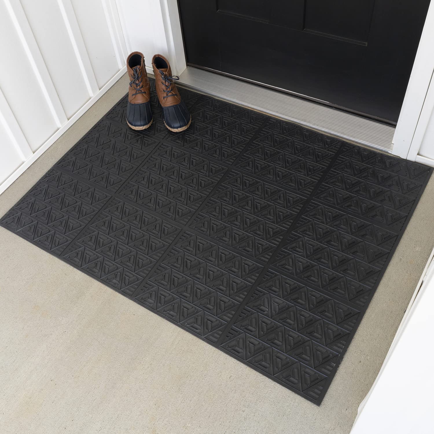 ClimaTex outdoor mat provides non-slip footing on wet porches and garages.