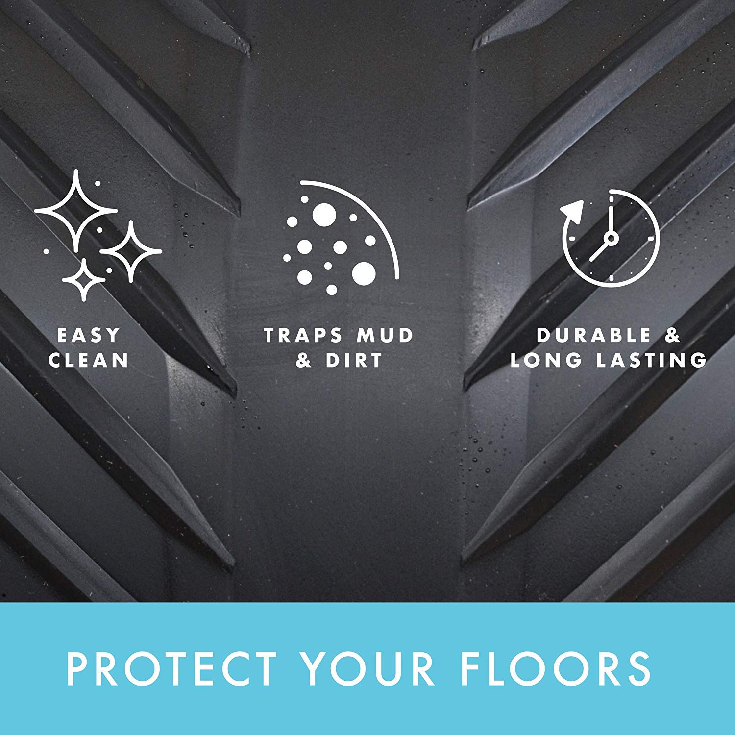 CLIMATEX grip-enhancing rubber runner reduces slip risk on wet or muddy surfaces.