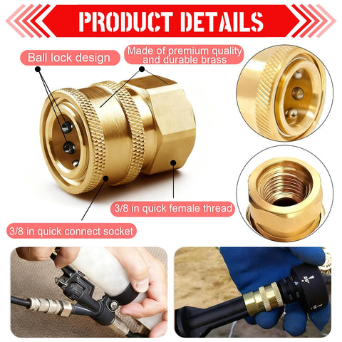 CLIO brass quick-connect ball-lock ensures a secure, leak-free connection