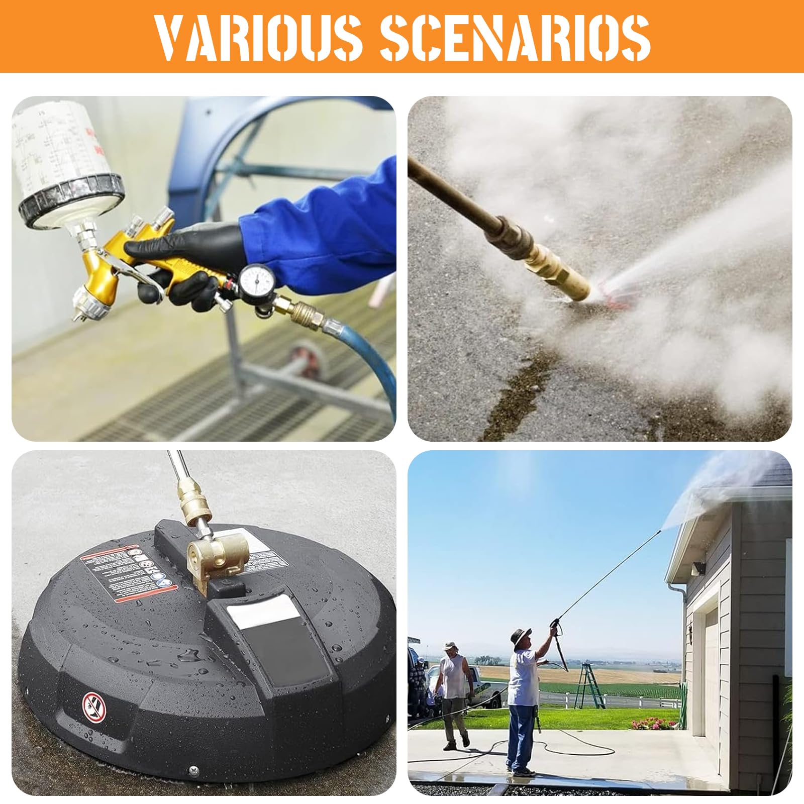 CLIO brass quick-connects in use during driveway cleaning