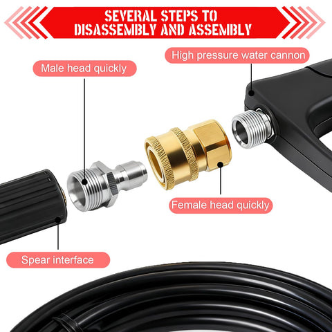 CLIO pressure-washer coupler shows precise dimensions for accurate fitting