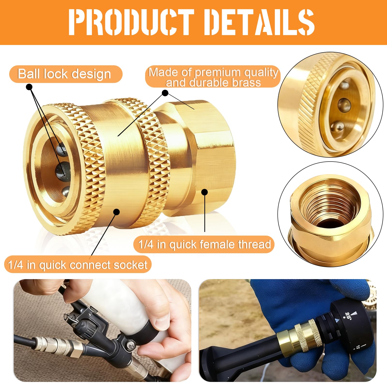CLIO pressure washer coupler installed on wand demonstrates quick exchange
