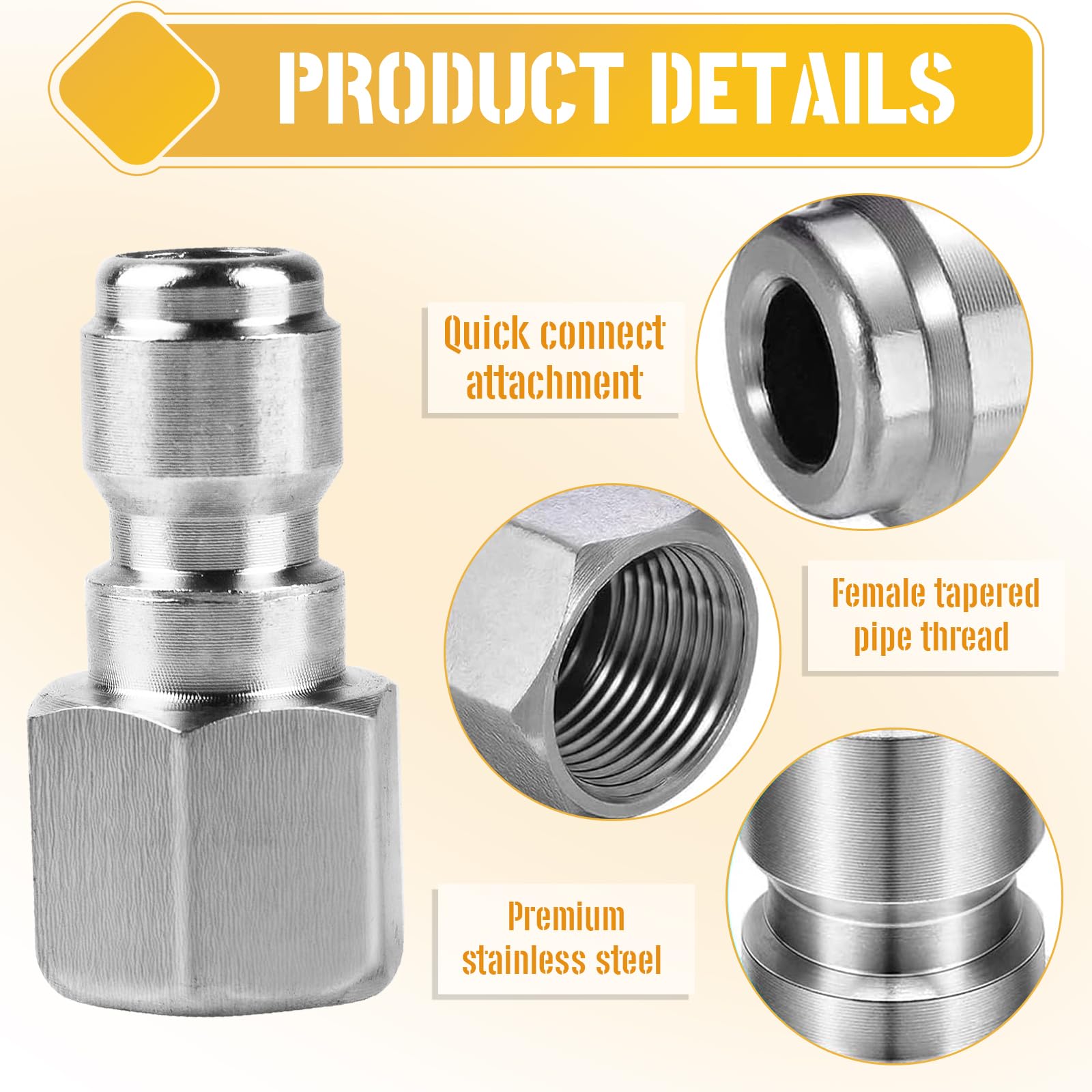 CLIO one-quarter-inch female NPT adapter for versatile pressure washer fittings