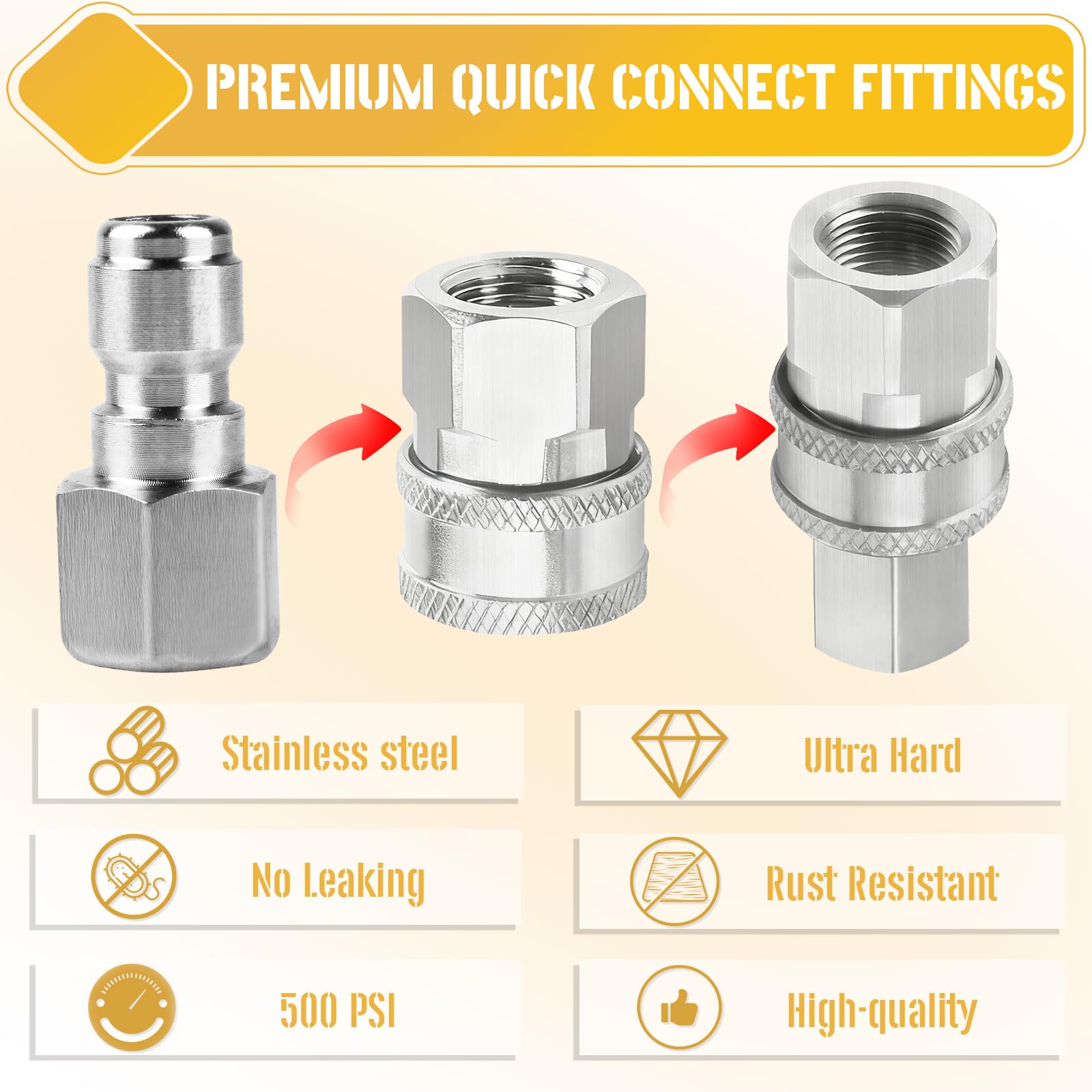 CLIO three-eighths-inch female NPT adapter compatible with common fittings