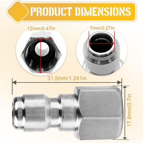 CLIO pressure washer coupler with three-eighths inch male quick-connect for secure fit
