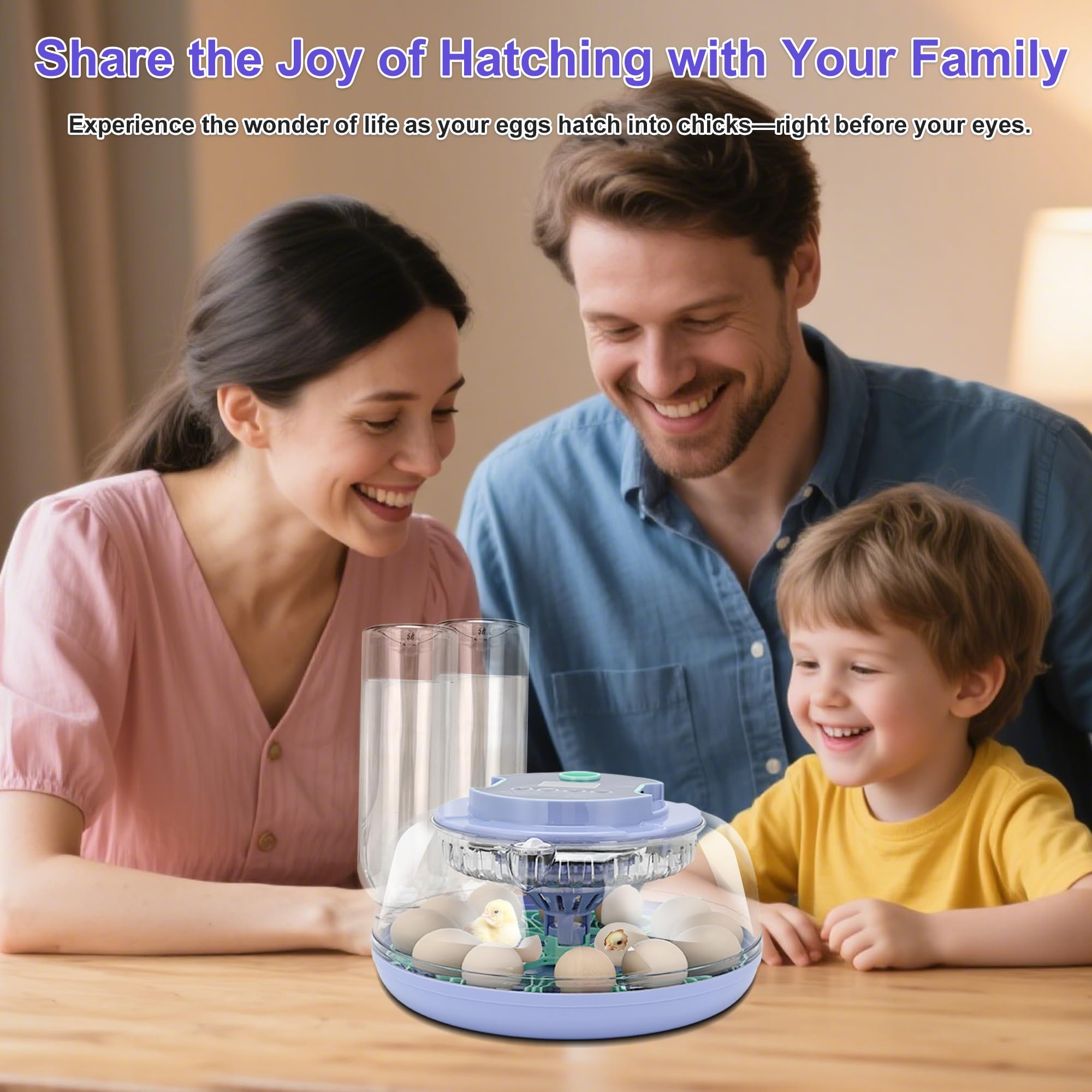 Cliseve egg incubator quiet built in fan for steady airflow.