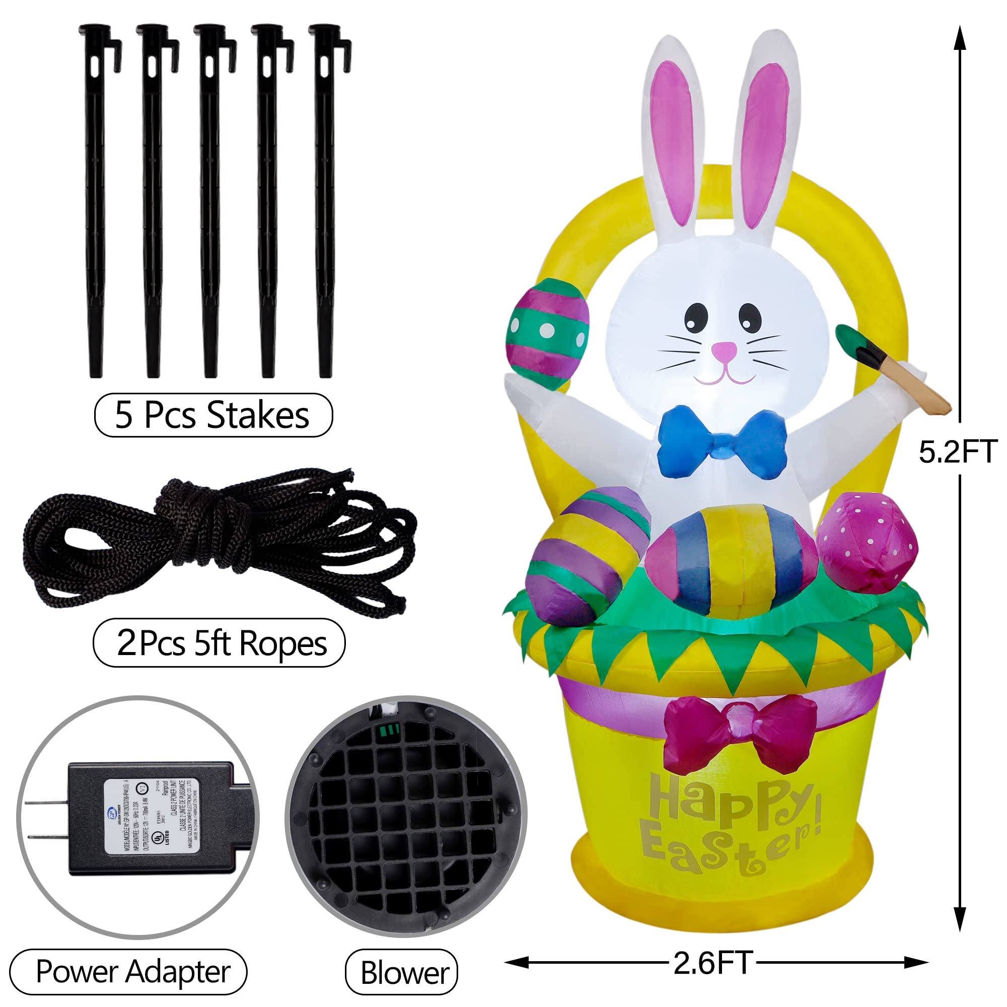 Cllayees LED Easter inflatable glows at night for garden parties