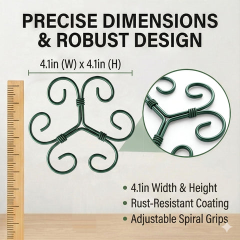 CLLFUU Durable iron plant stake with protective holders for delicate stems.