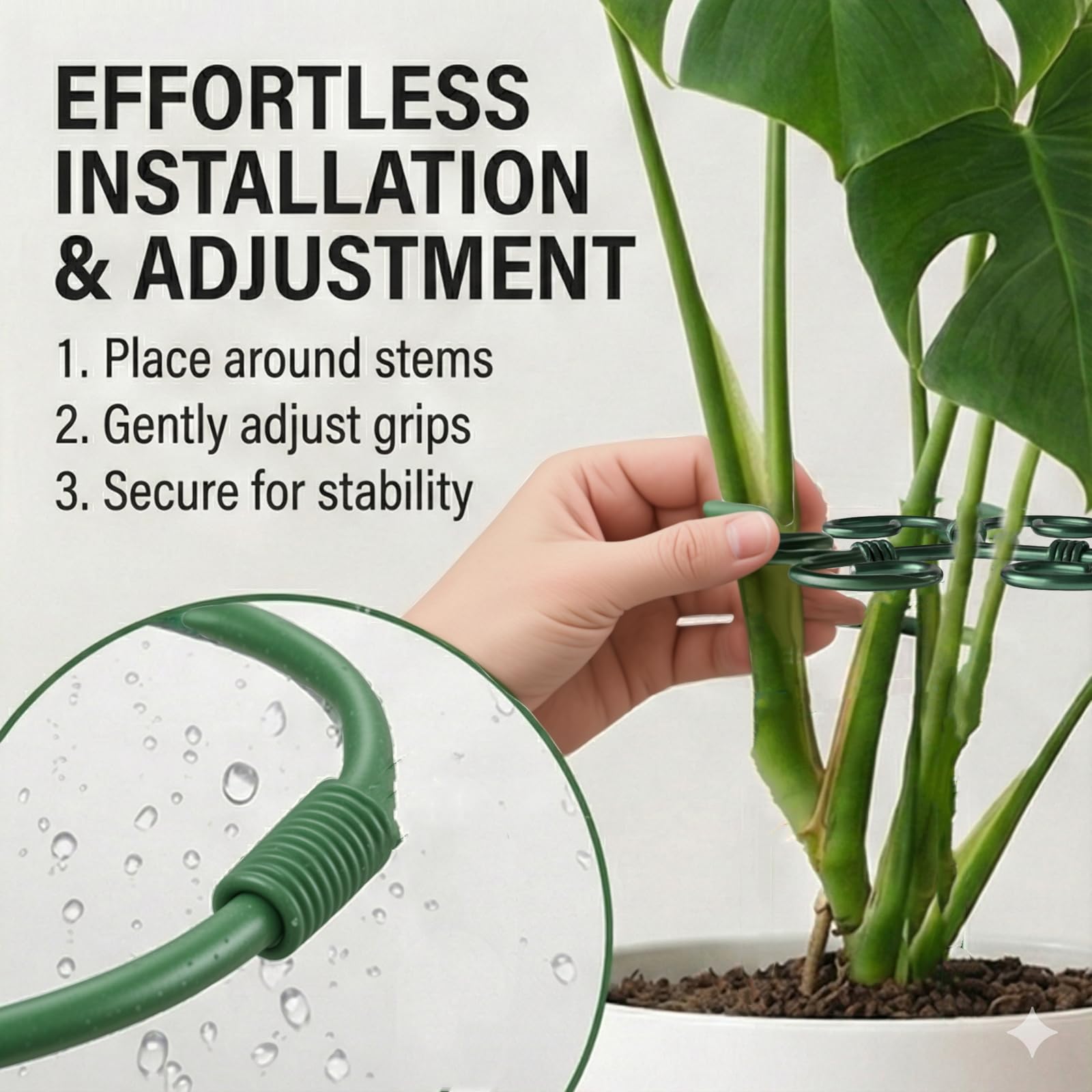 CLLFUU Gentle stem protection ensures secure, injury-free growth for Monstera.