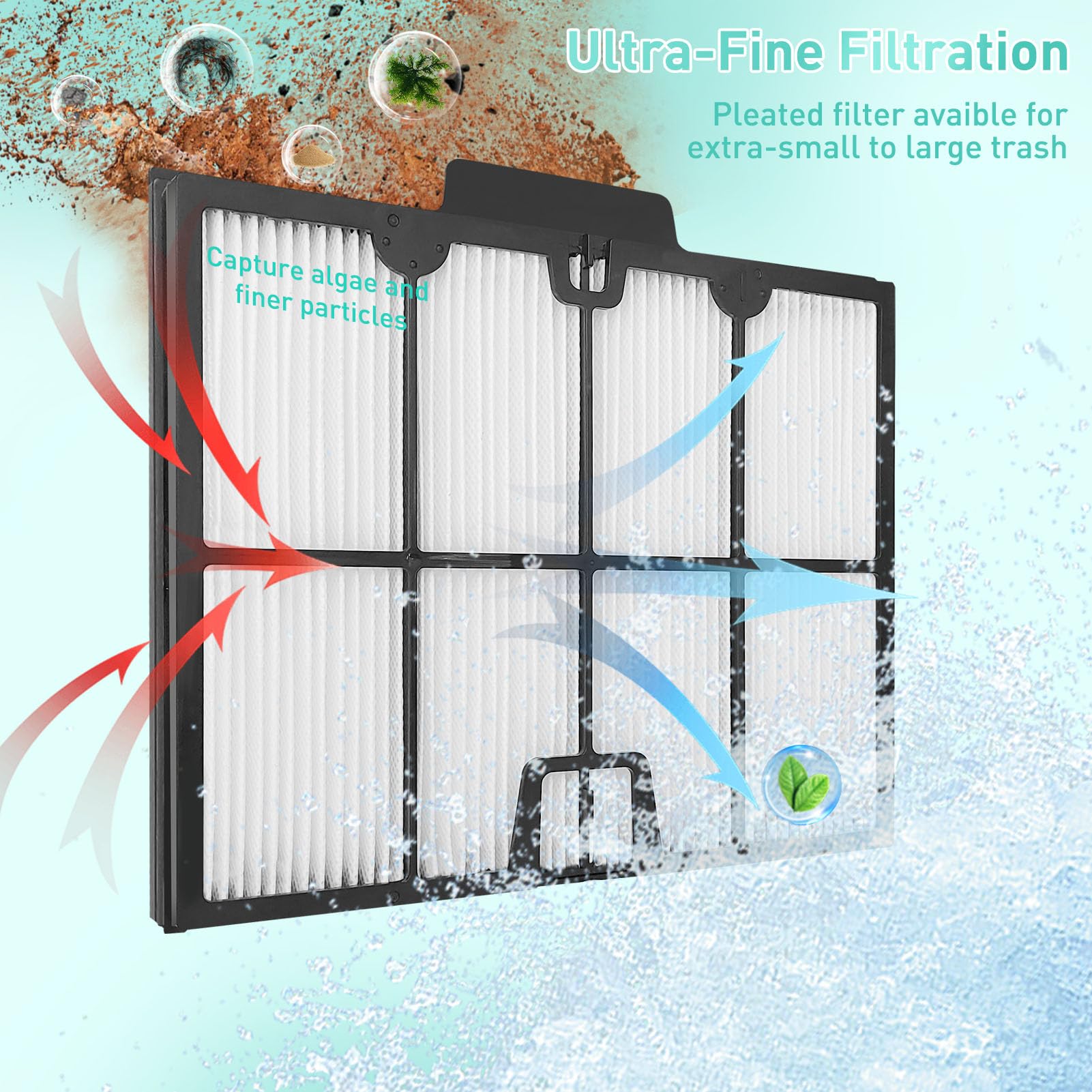 Dolphin pleated panels maintain flow and shape during use.