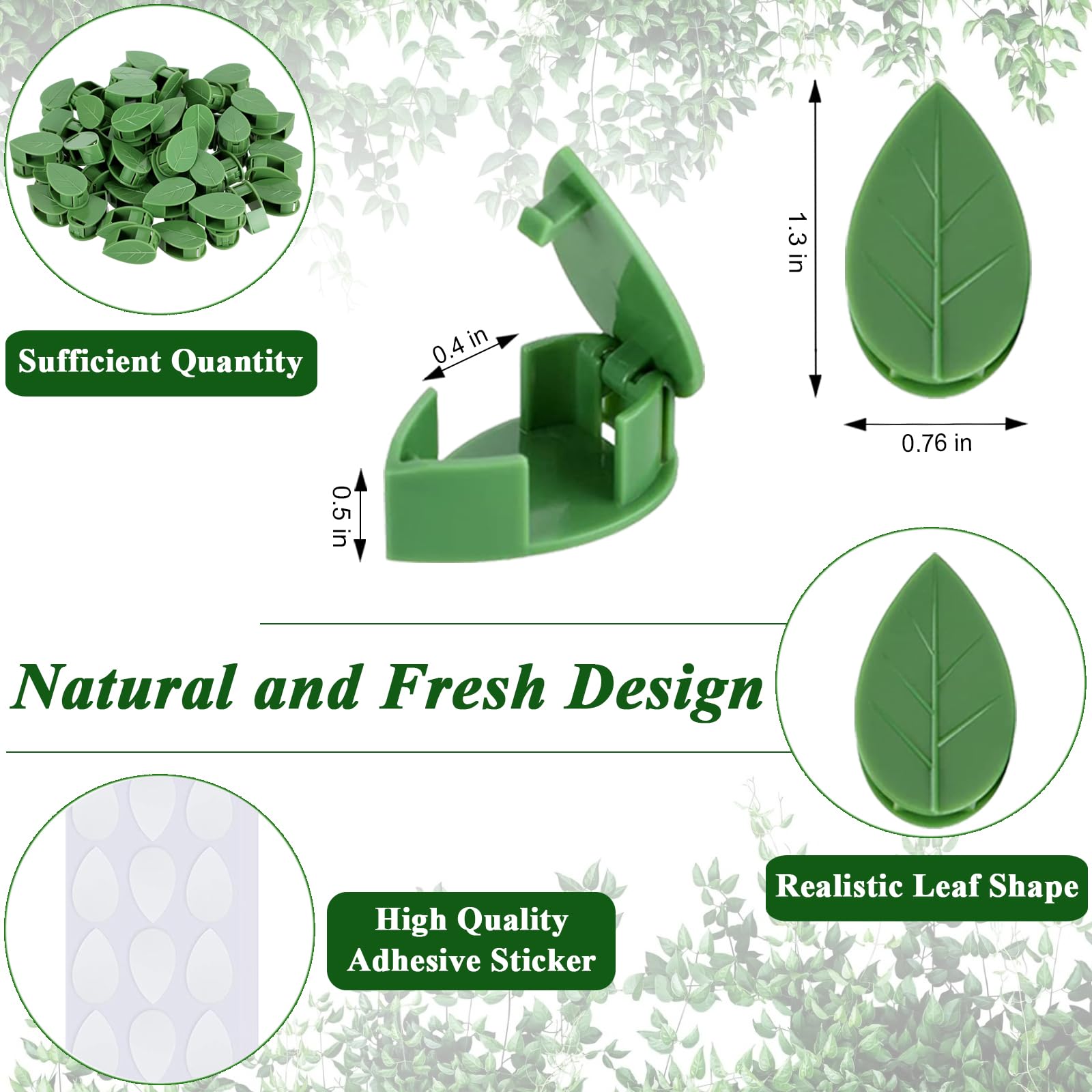 CllyCnny plant wall clip 60pcs secures vines along walls for neat spaces.