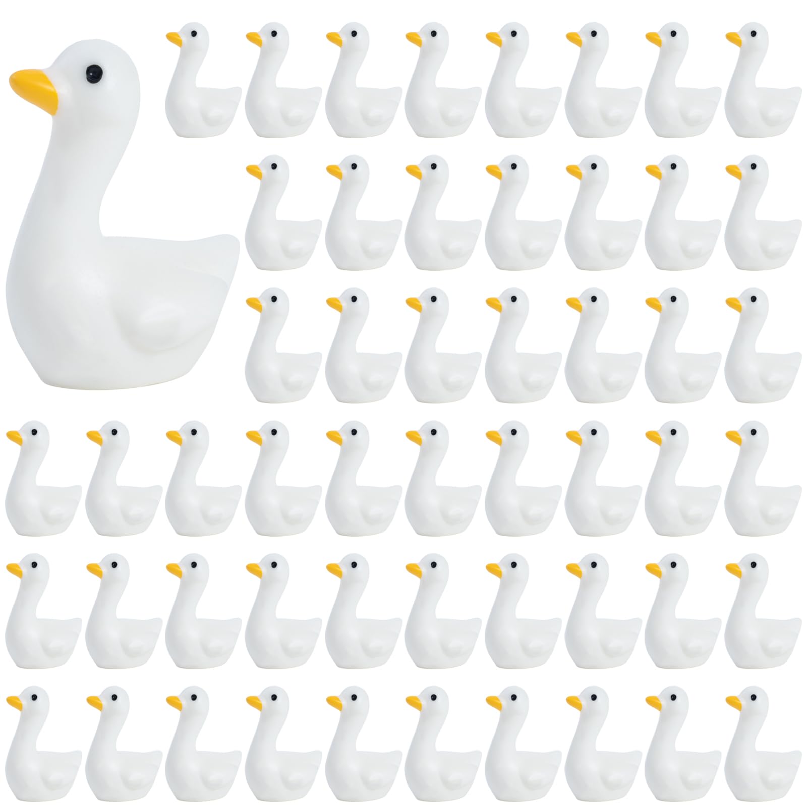 Clofiak 60Pcs mini goose figurines for desktop display and charming tiny accents.